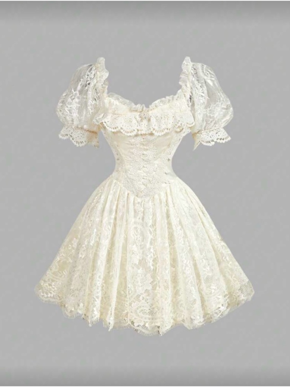NWT Ivory Lace Coquette Angel Wedding Prom Bridesmaid Homecoming Summer Dress